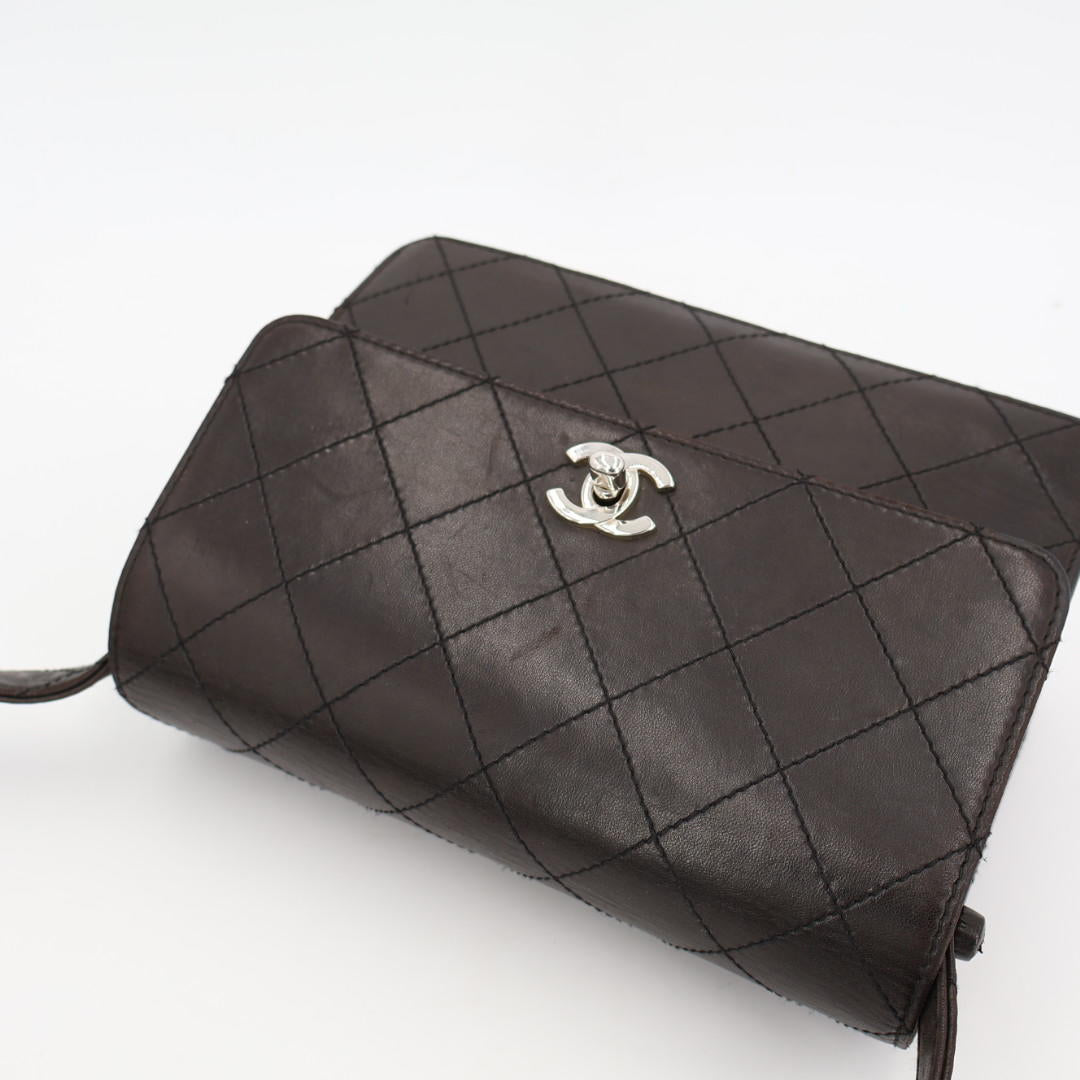シャネル CHANEL ショルダーバッグ ココマーク ブラック レザー