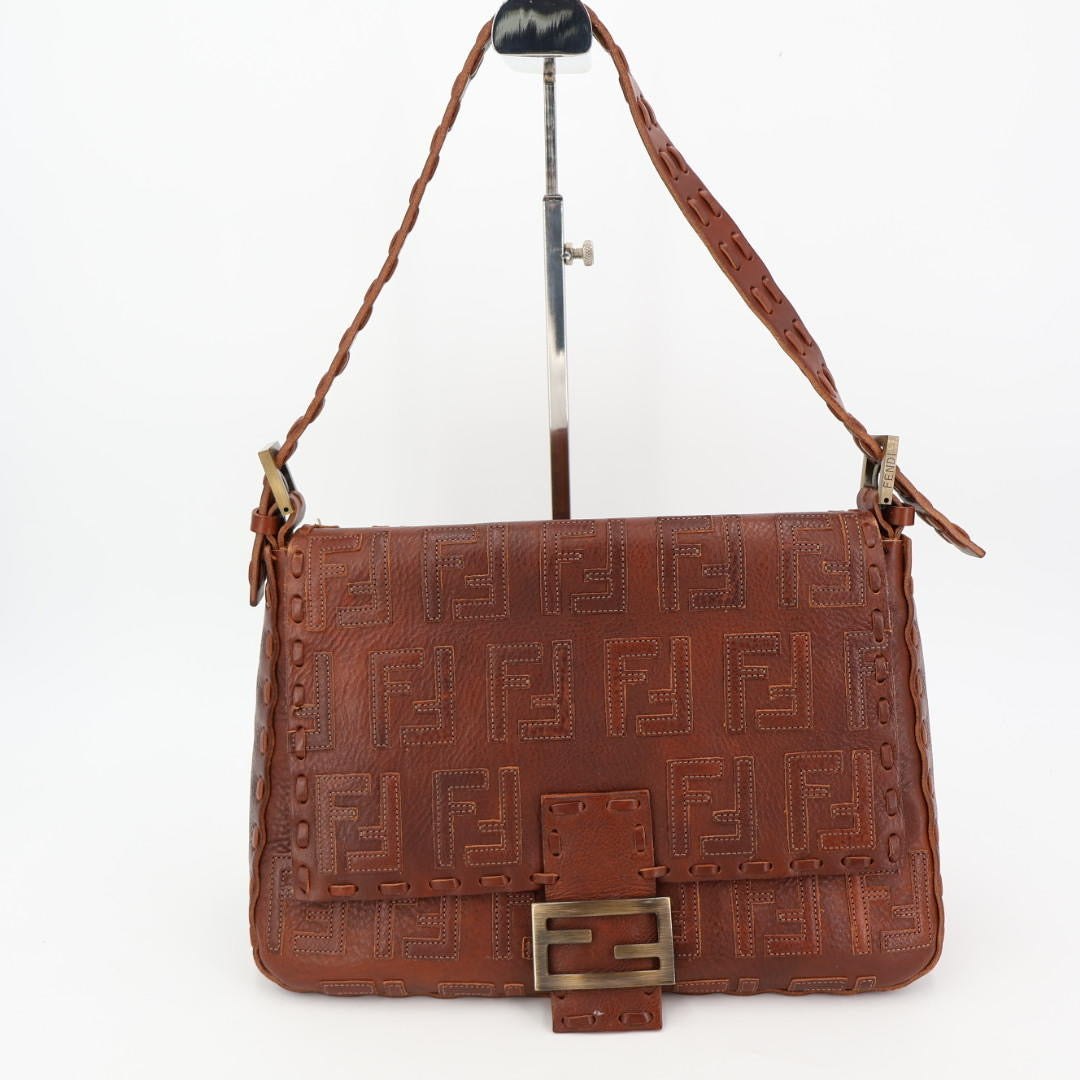フェンディ Fendi ロゴ入り レザー ママ バッグ