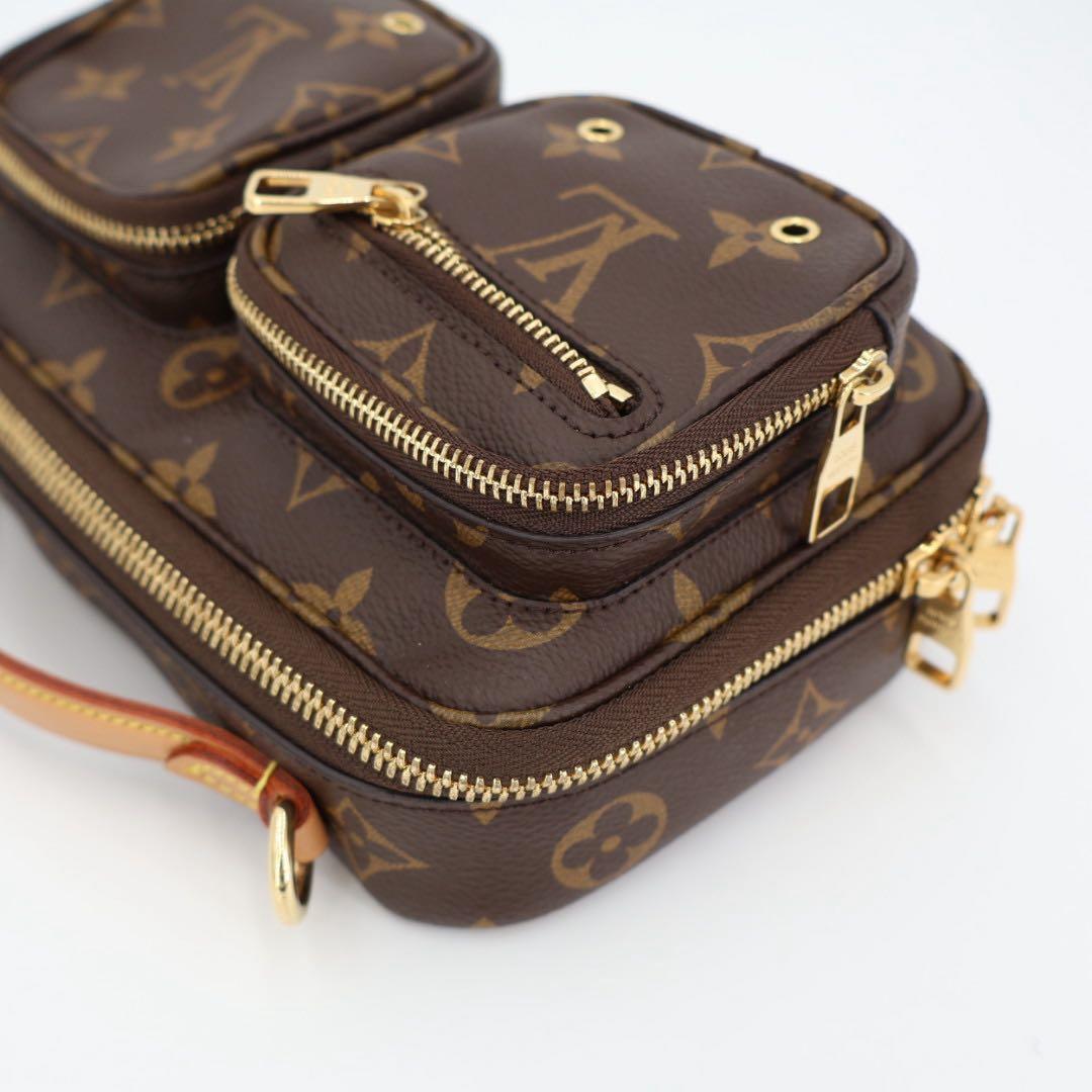 ルイ・ヴィトン LOUIS VUITTON ユーティリティ クロスボディ ショルダーバッグ バッグ PVCコーティングキャンバス レザー モノグラム ブラウン系 M80446