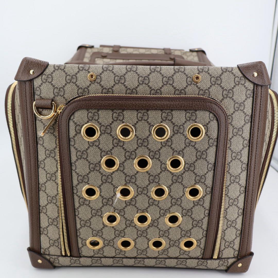 グッチ GUCCI ウェブ ストライプ付き GG スモール ペット キャリー