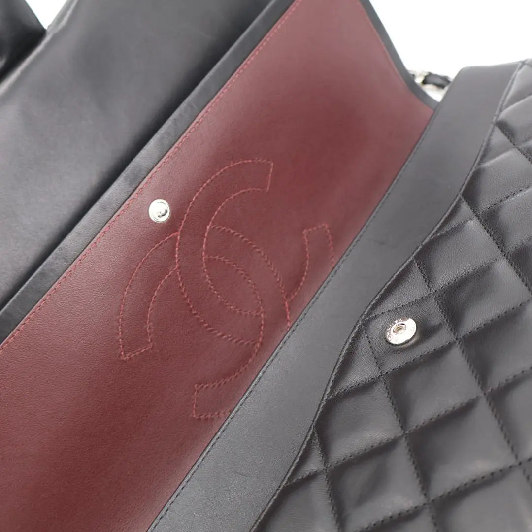 シャネル CHANEL デカマトラッセ ラムスキンシングルフラップチェーンショルダーバッグ