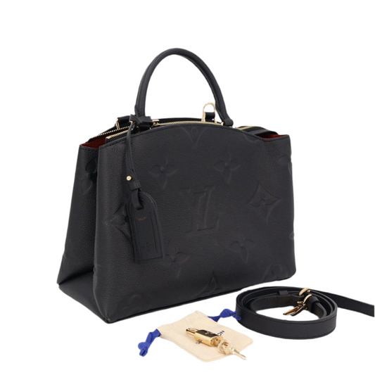 ルイヴィトン LOUIS VUITTON プティパレPM 2WAY ハンドバッグ モノグラムアンプラント レザー ショルダーバッグ ブラック M58916