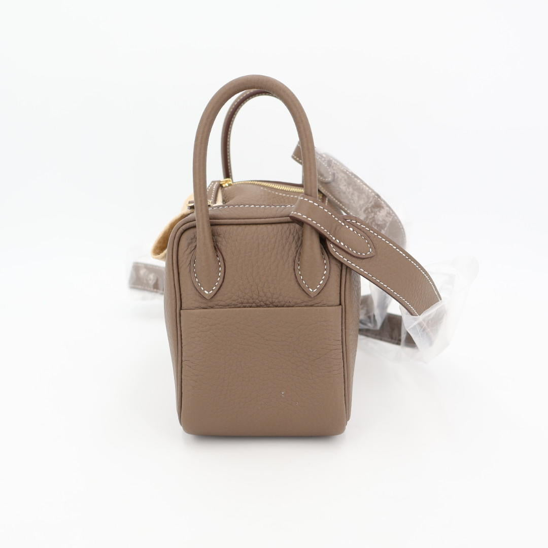 エルメス HERMES リンディミニ　エトゥープ　トリヨンクレマンス　ゴールド金具