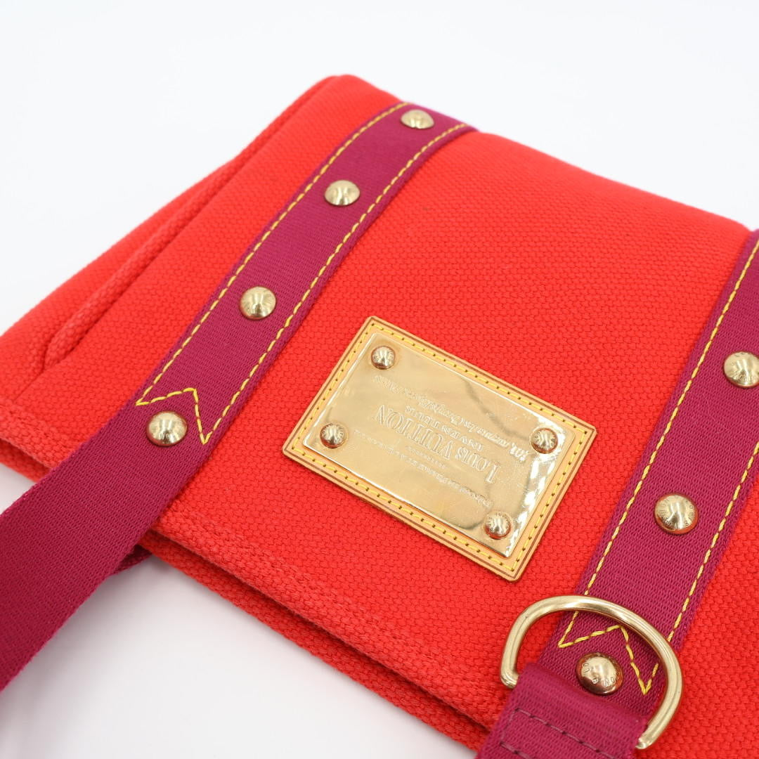 LOUIS VUITTON ルイ ヴィトン アンティグア カバPM ルージュ ハンドバッグ M40037