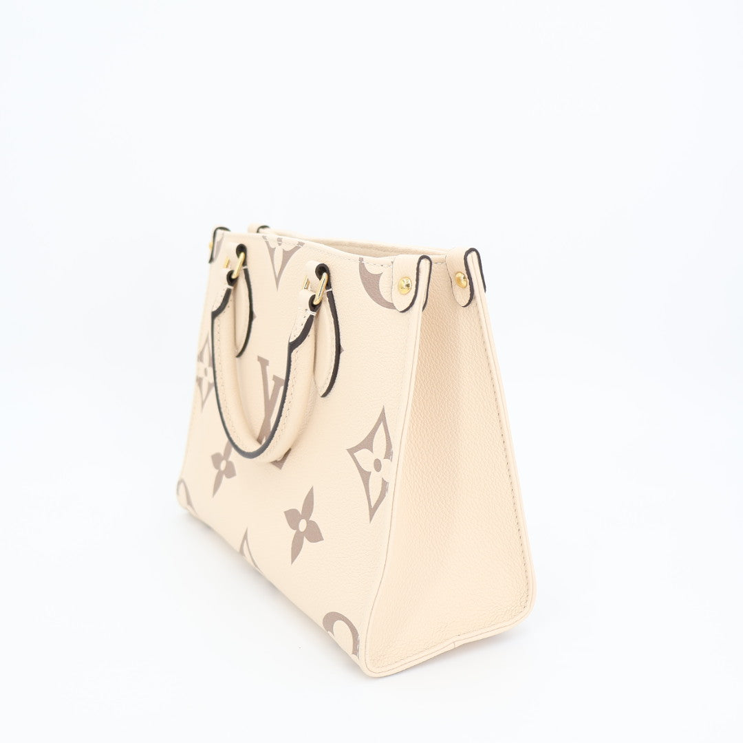 ルイヴィトン LOUIS VUITTON バイカラー モノグラム アンプラント オンザゴー PM M45654 バッグ 美品