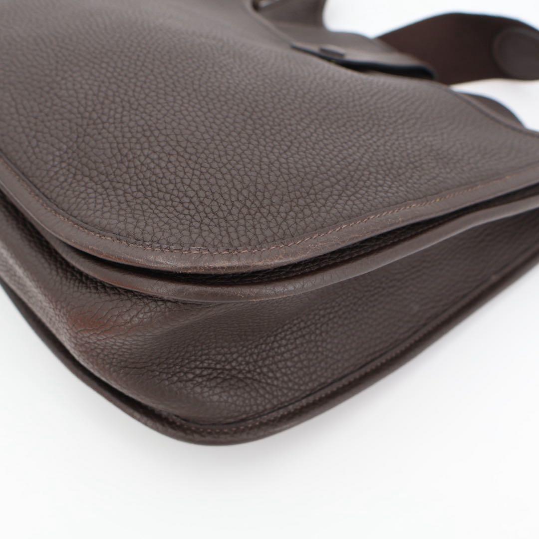エルメス HERMES エヴリン □J 刻 カカオ シルバー金具 エプソン レディース ショルダーバッグ