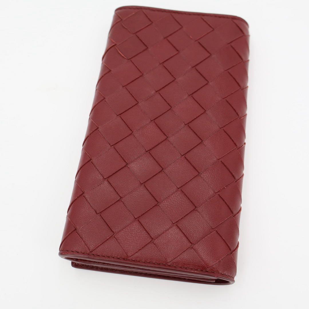 ボッテガヴェネタ BOTTEGAVENETA 長財布 イントレチャート ボルドー レザー レディース