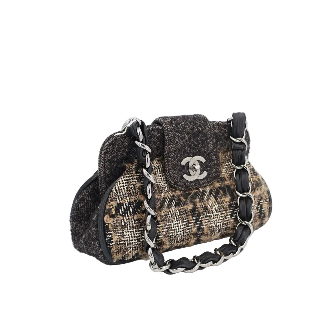 シャネル CHANEL ココマーク ツイード×レザー チェーンショルダーバッグ