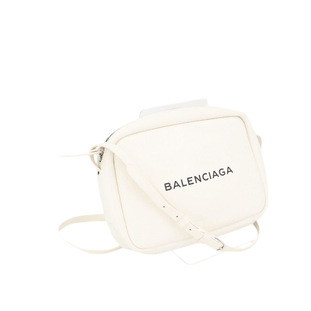 バレンシアガ BALENCIAGA ショルダーバッグ エブリデイ カメラバッグ S 489812 ホワイト/ブラック レザー エブリデイ ショルダーバッグ
