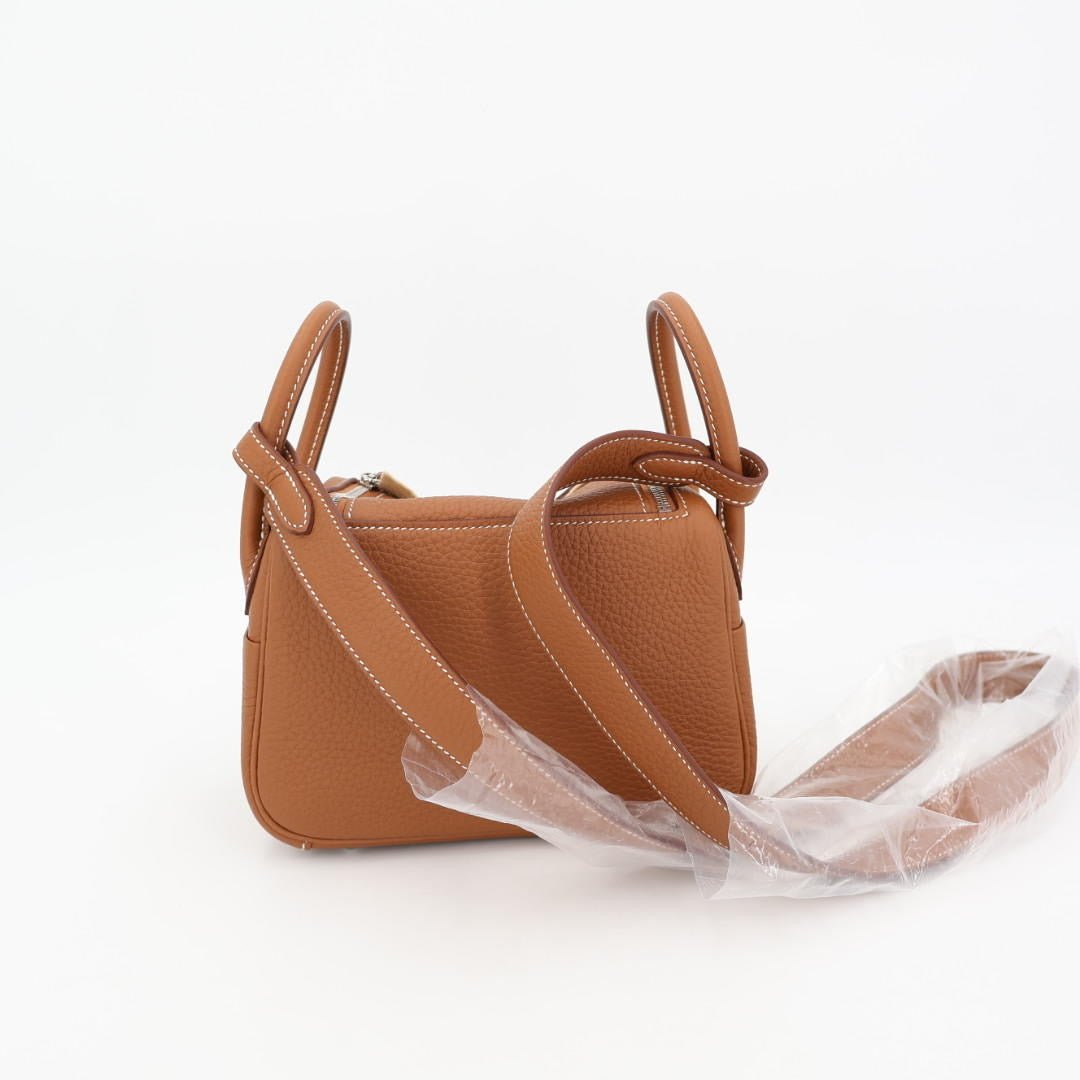 エルメス HERMES バッグ リンディミニ 新品 lindy mini ゴールド 金具 シルバー 美品