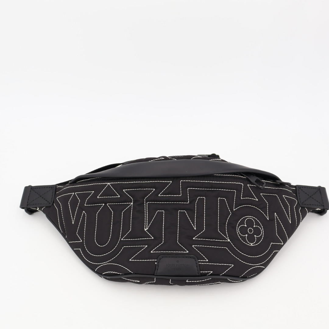 ルイ ヴィトン LOUIS VUITTON LVスノー ディスカバリー バムバッグ ボディ バッグ ナイロン ブラック M21427 RFID 美品