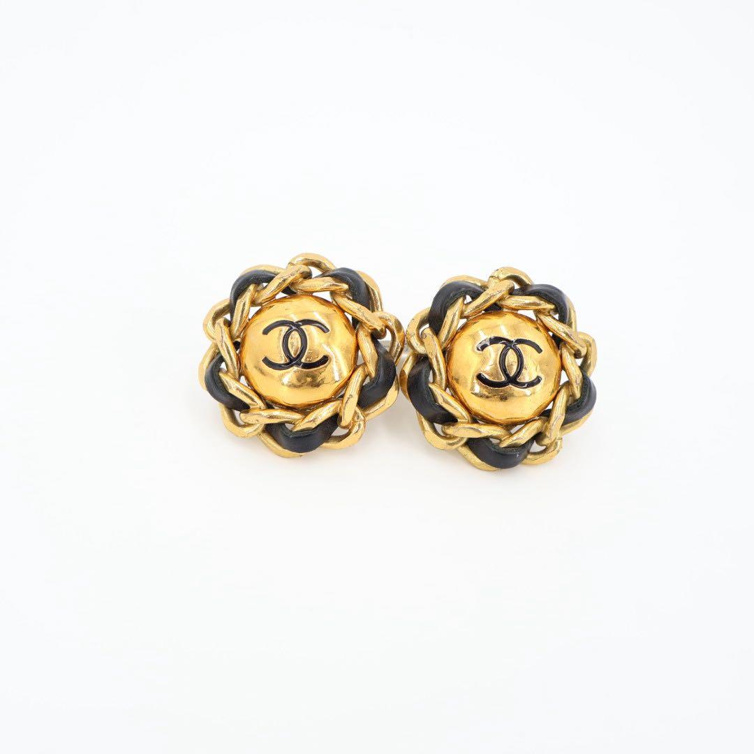 シャネル CHANEL ココマーク 29 ブローチ GP×革 ゴールド キズ スレ