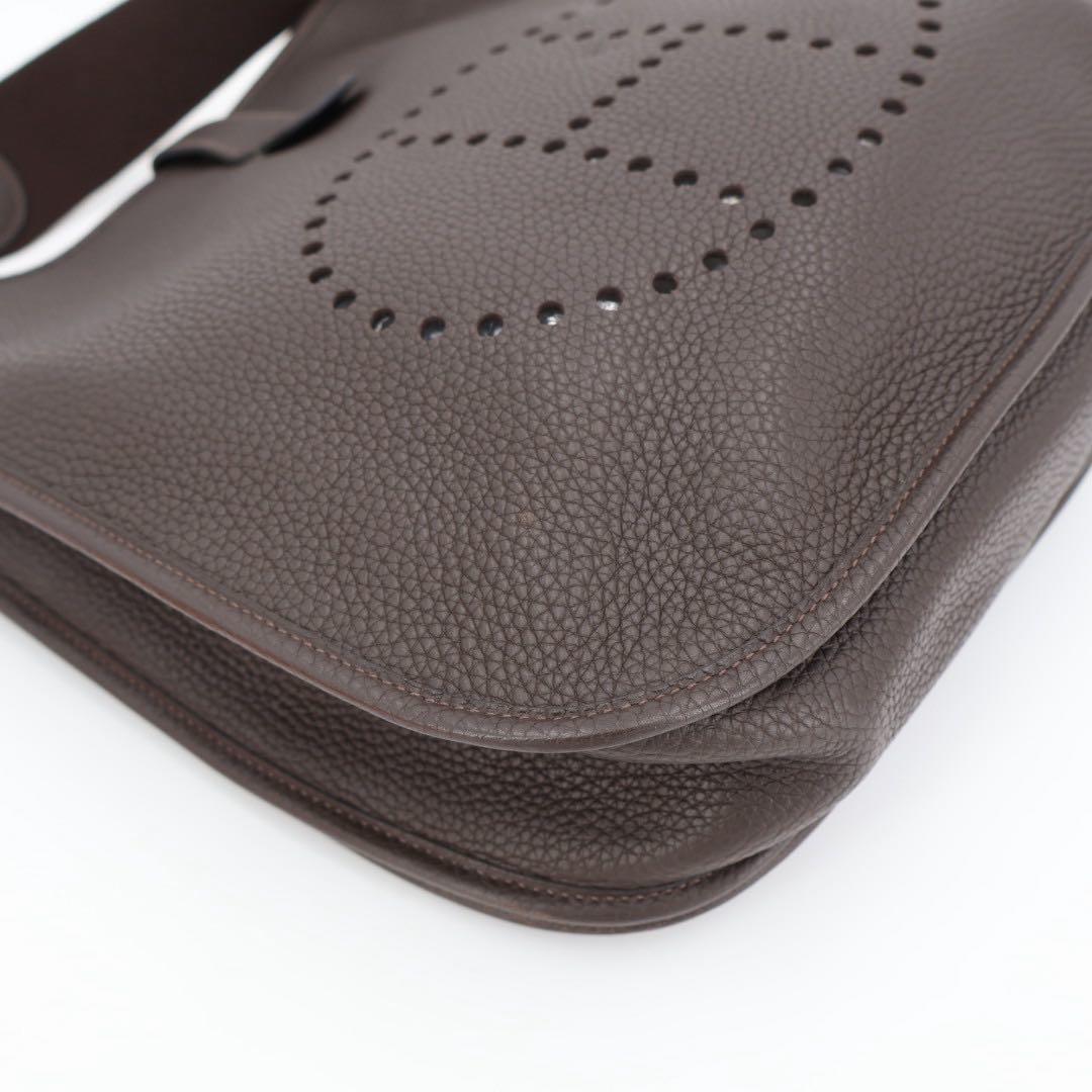 エルメス HERMES エヴリン □J 刻 カカオ シルバー金具 エプソン レディース ショルダーバッグ