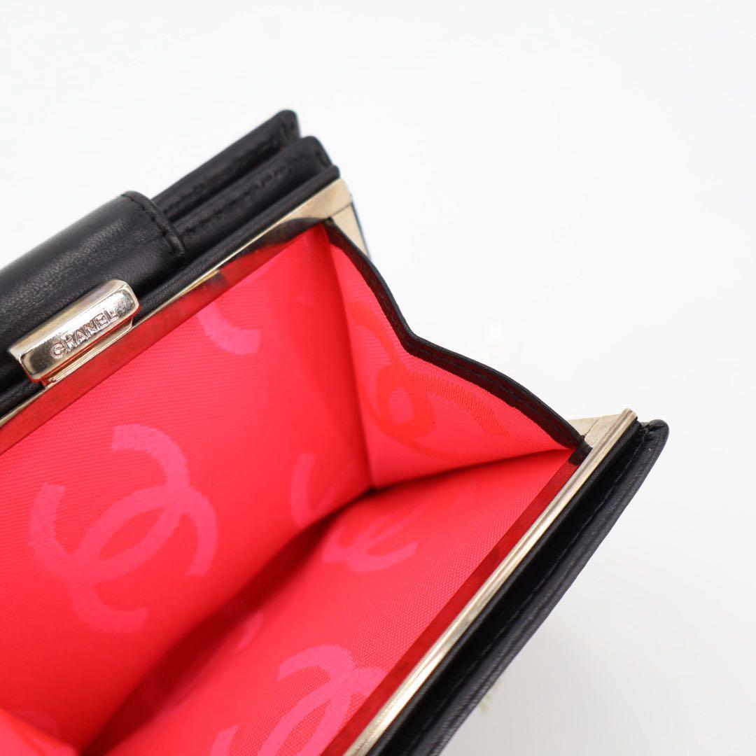 シャネル CHANEL カンボンライン 二つ折り財布（小銭入れあり） レザー レディース