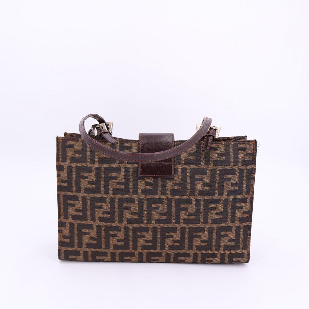 フェンディ FENDI ズッカ柄 FF柄 ロゴ トートバッグ ハンドバッグ ブラウン系