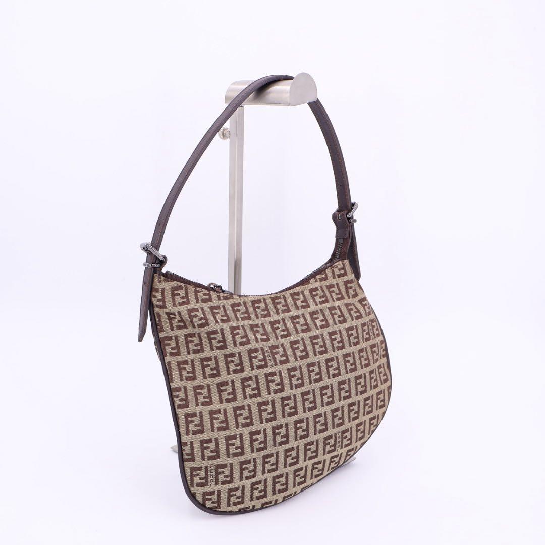 フェンディ Fendi ズッカ柄 ワンショルダー 8BR248 ハンドバッグ ブラウン FF柄 ポーチ BAG カバン 手提げ鞄