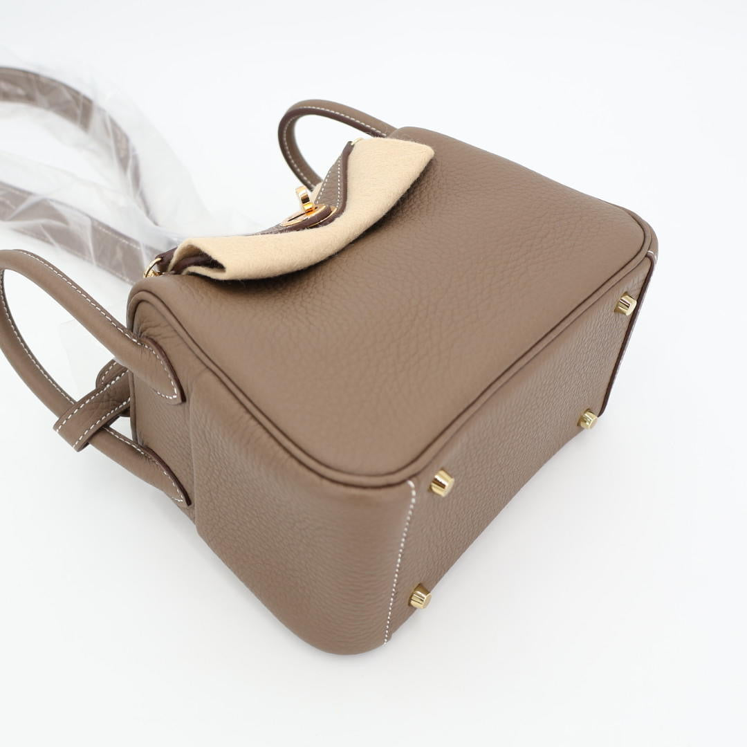 エルメス HERMES リンディミニ　エトゥープ　トリヨンクレマンス　ゴールド金具