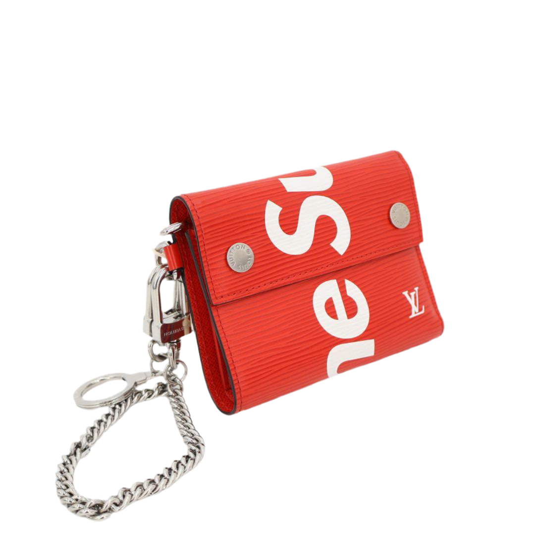ルイヴィトン LOUIS VUITTON シュプリーム　 ケース付三つ折財布 財布 チェーンウォレット エピ レッド
