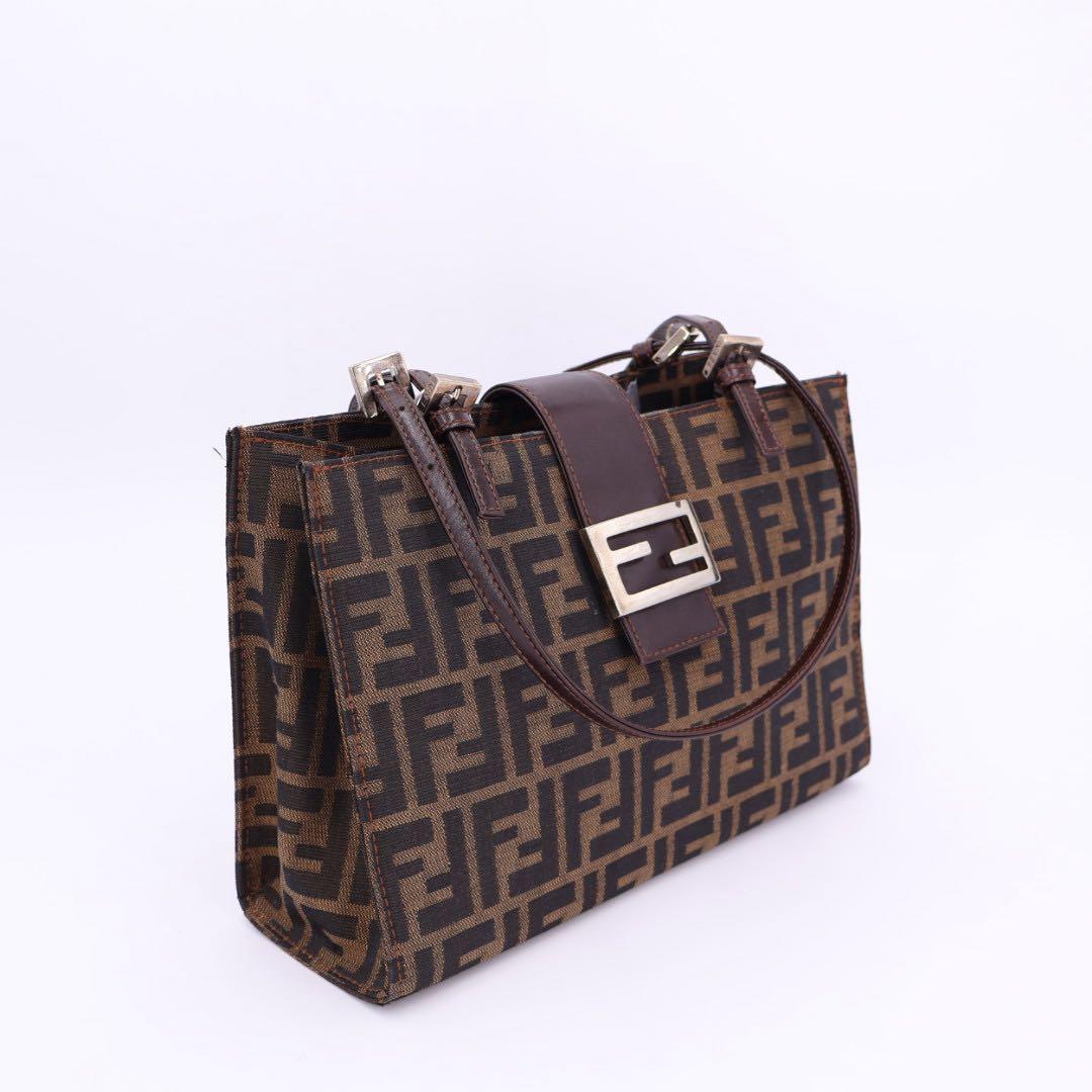 フェンディ FENDI ズッカ柄 FF柄 ロゴ トートバッグ ハンドバッグ ブラウン系