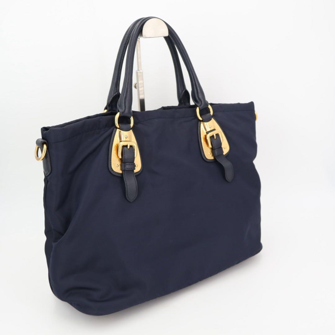 プラダ PRADA テスートナイロン×レザー 2WAY ショルダー ハンドバッグ