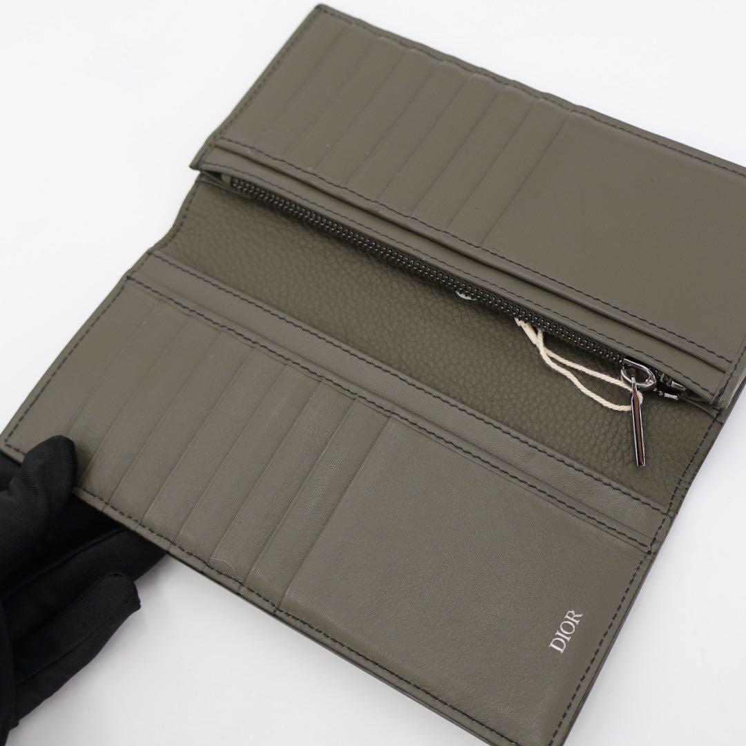 クリスチャンディオール Christian Dior バーティカルロングウォレット　ベージュ　レザー2ESBC002CDI　長財布