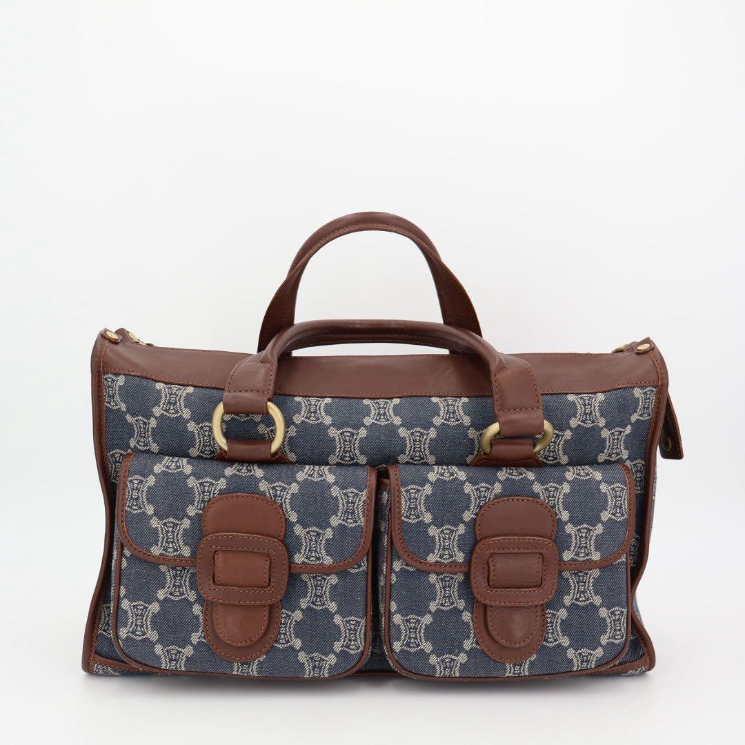 セリーヌ CELINE ハンドバッグ　デニム　マカダム　トリオンフ