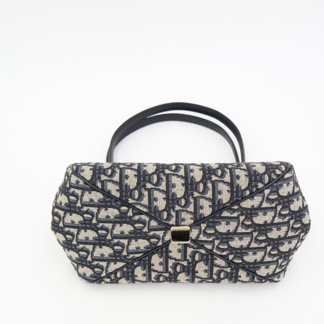 クリスチャンディオール Christian Dior オブリーク ディオール キー キャンバス×レザー ハンドバッグ 美品