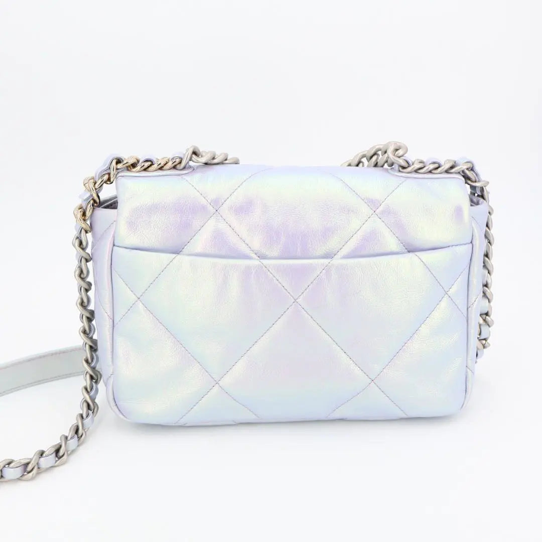 シャネル CHANEL シャネル19 カーフ 2WAYショルダーバッグ オーロラ シルバー金具 ICチップあり B07690