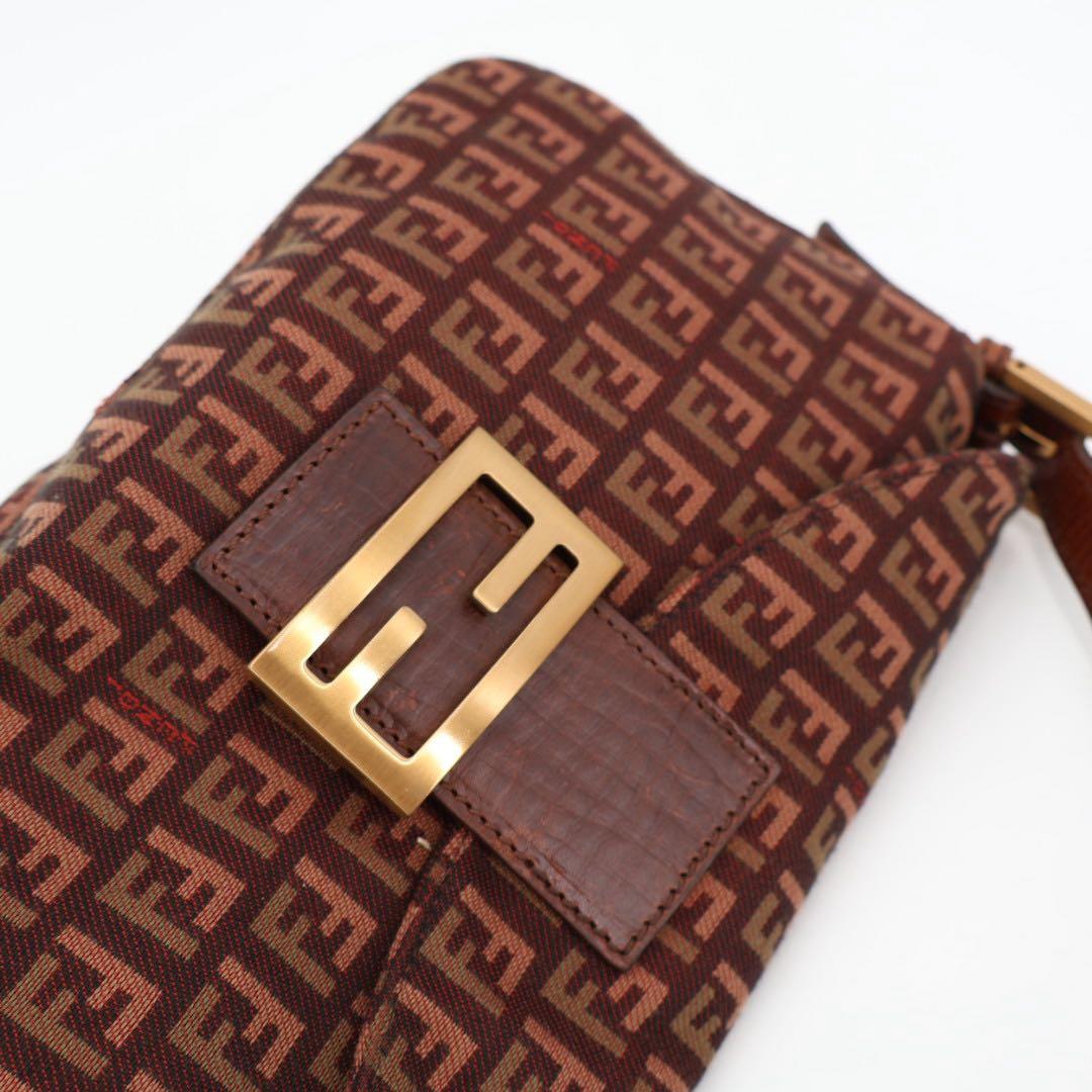 フェンディ Fendi ズッキーノ キャンバスxレザー ショルダーバッグ