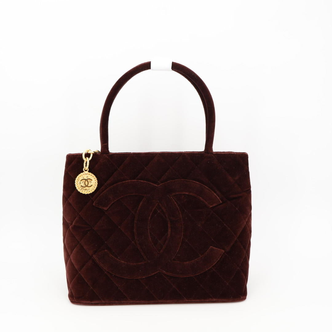 CHANEL シャネル復刻トート ベロア ブラウン マトラッセ5番台
