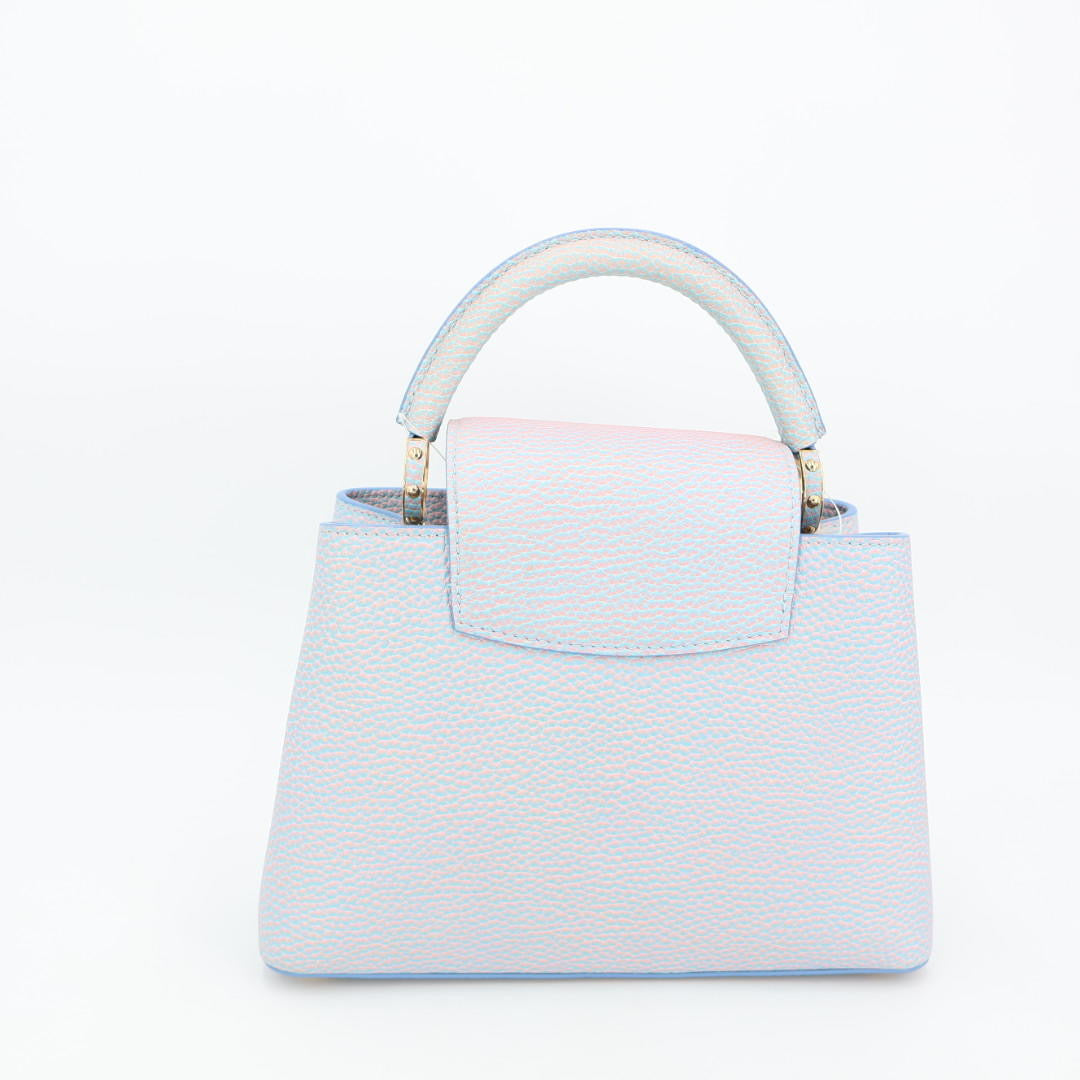ルイヴィトン LOUIS VUITTON カプシーヌBB ハンドバッグ　ブルー ピンク レディース 美品