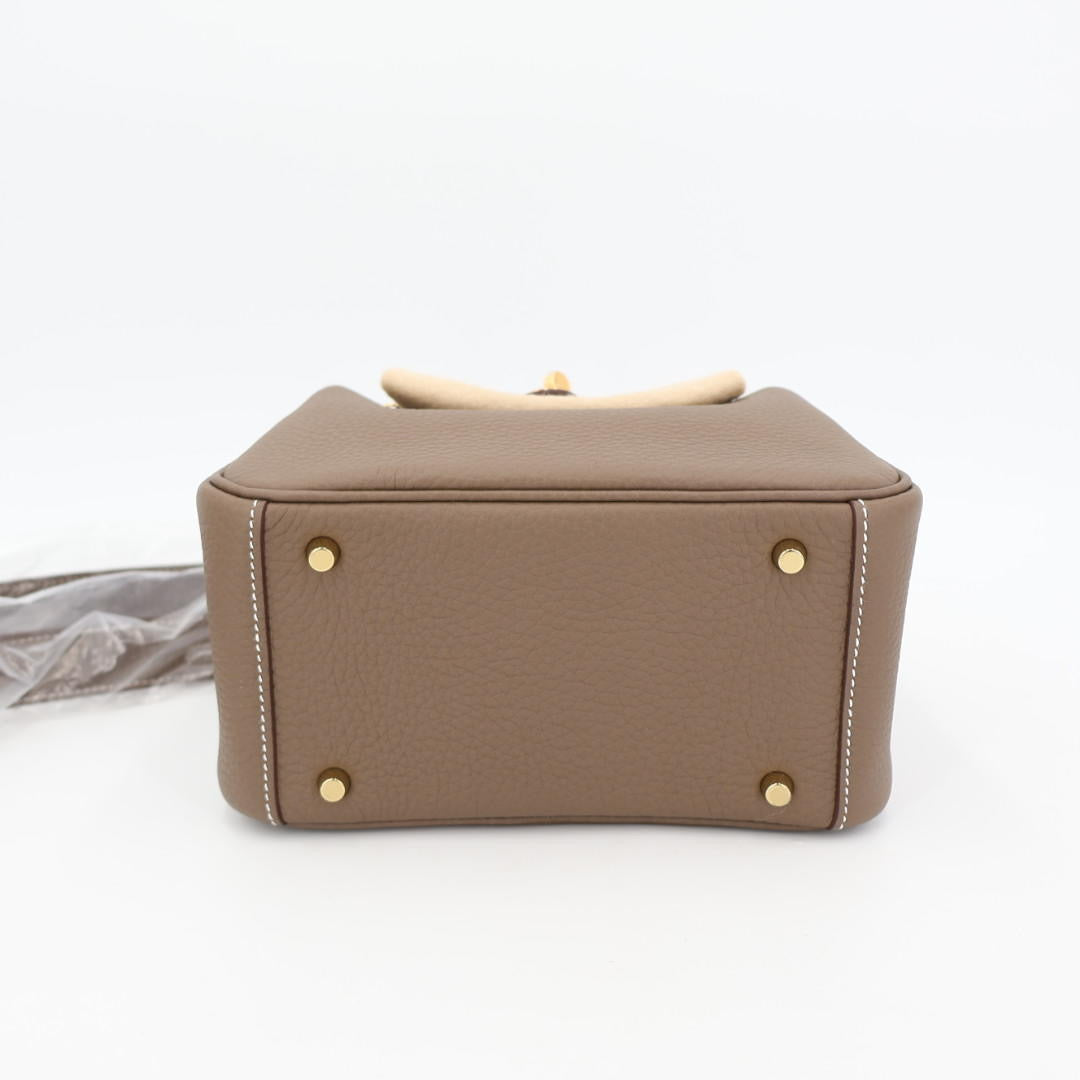 エルメス HERMES リンディミニ　エトゥープ　トリヨンクレマンス　ゴールド金具