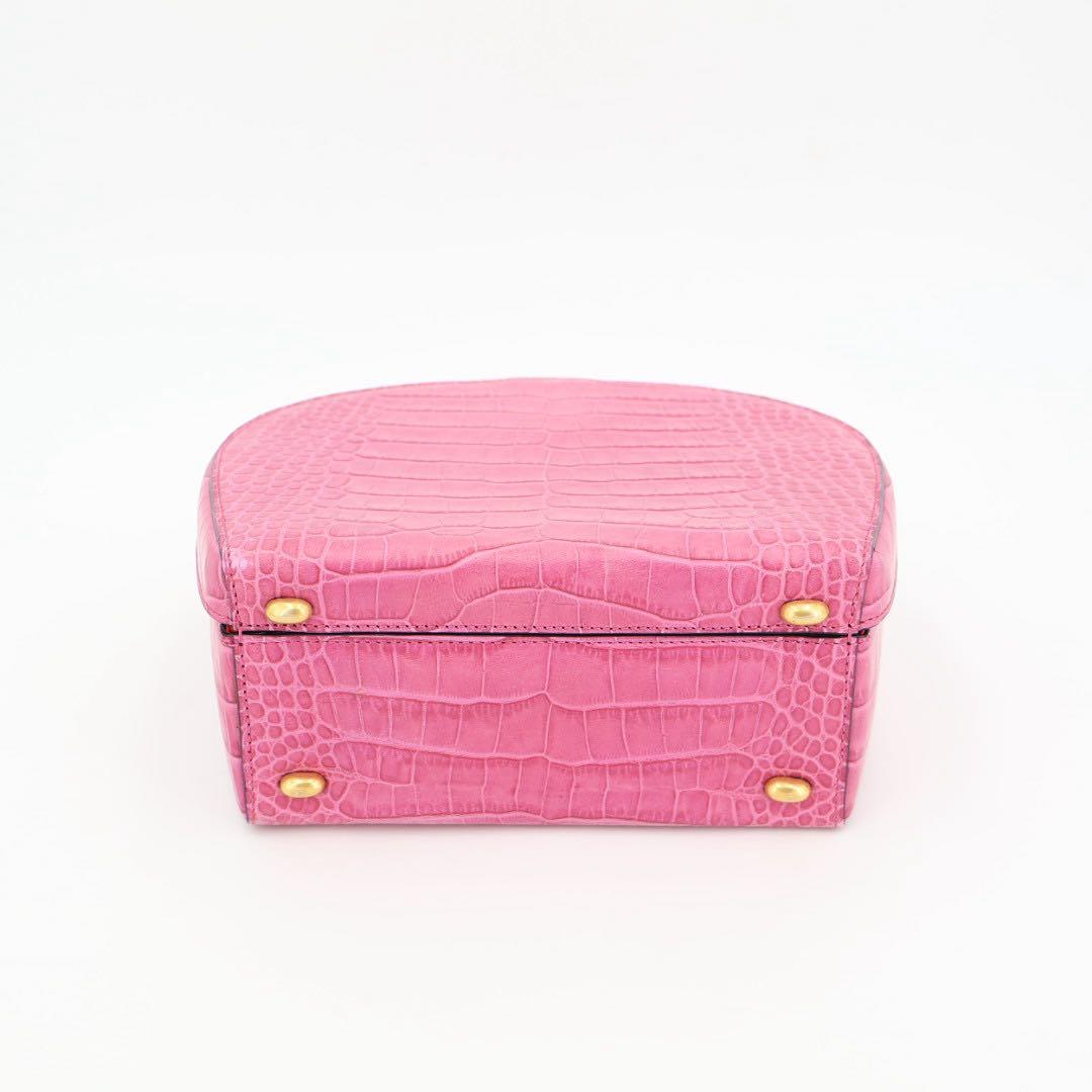 セリーヌ CELINE クロコダイル型押し　VITELLO FICELLE　ハンドバッグ　