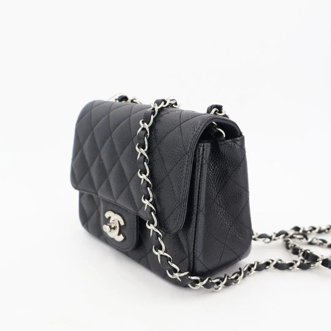 シャネル CHANEL ミニマトラッセ キャビアスキン シングルフラップ シングルチェーンバッグ