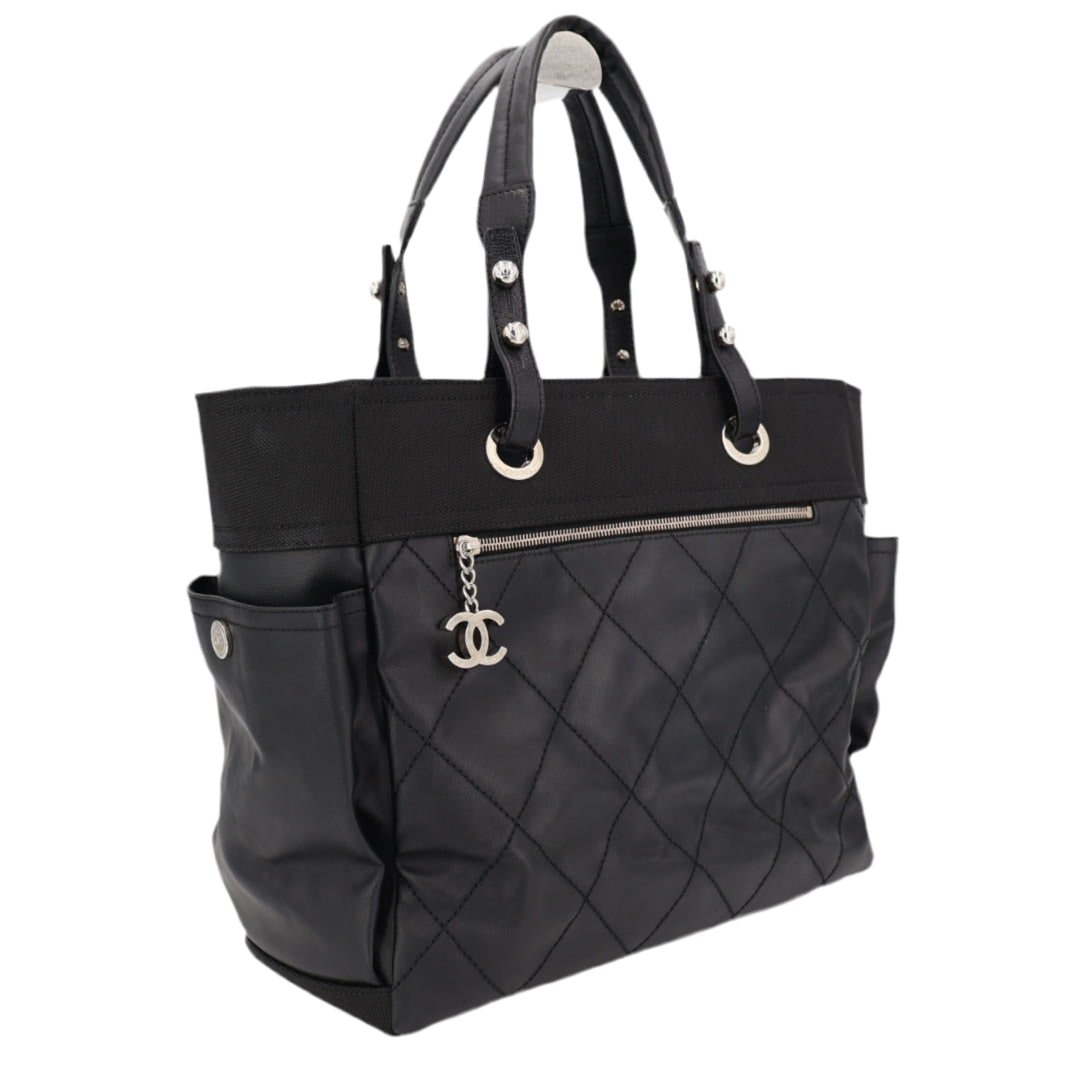 シャネル CHANEL パリビアリッツ トート GM ココマーク トートバッグ コーティングキャンバス ブラック A34210 レディース
