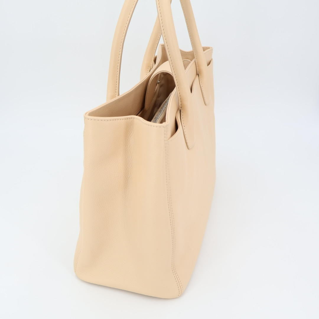 CHANEL シャネル エグゼクティブトート 2WAY ベージュ ゴールド金具 レディース キャビアスキン トートバッグST付 12番台