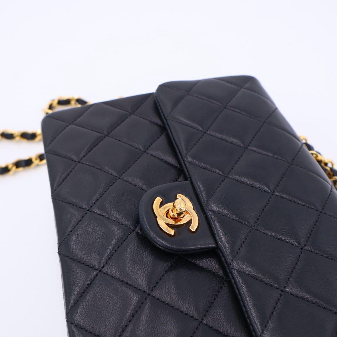 シャネル CHANEL ミニマトラッセ ラムスキン シングルフラップ シングルチェーンバッグ