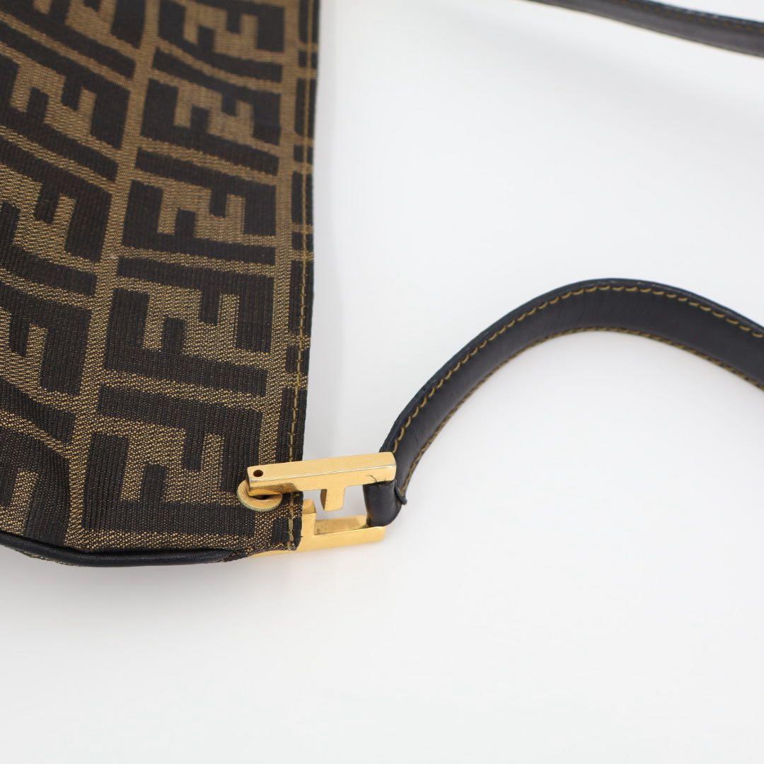 フェンディ FENDI トートバッグ ワンショルダー 2WAY 肩掛け 手提げ ズッカ柄 キャンバス×レザー 茶
