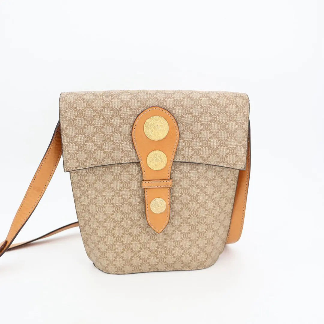 セリーヌ CELINE マカダム ブラゾン トリオンフ 柄 メダル コイン モチーフ 金具 レザー ショルダーバッグ