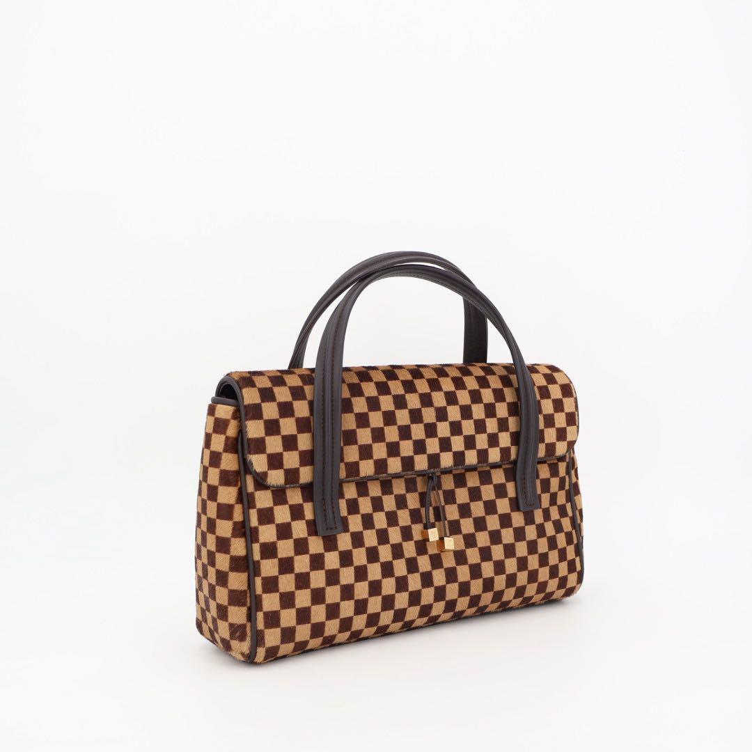 ルイヴィトン LOUIS VUITTON ダミエソバージュ ライオン ハンドバッグ ハラコ レザー M92131