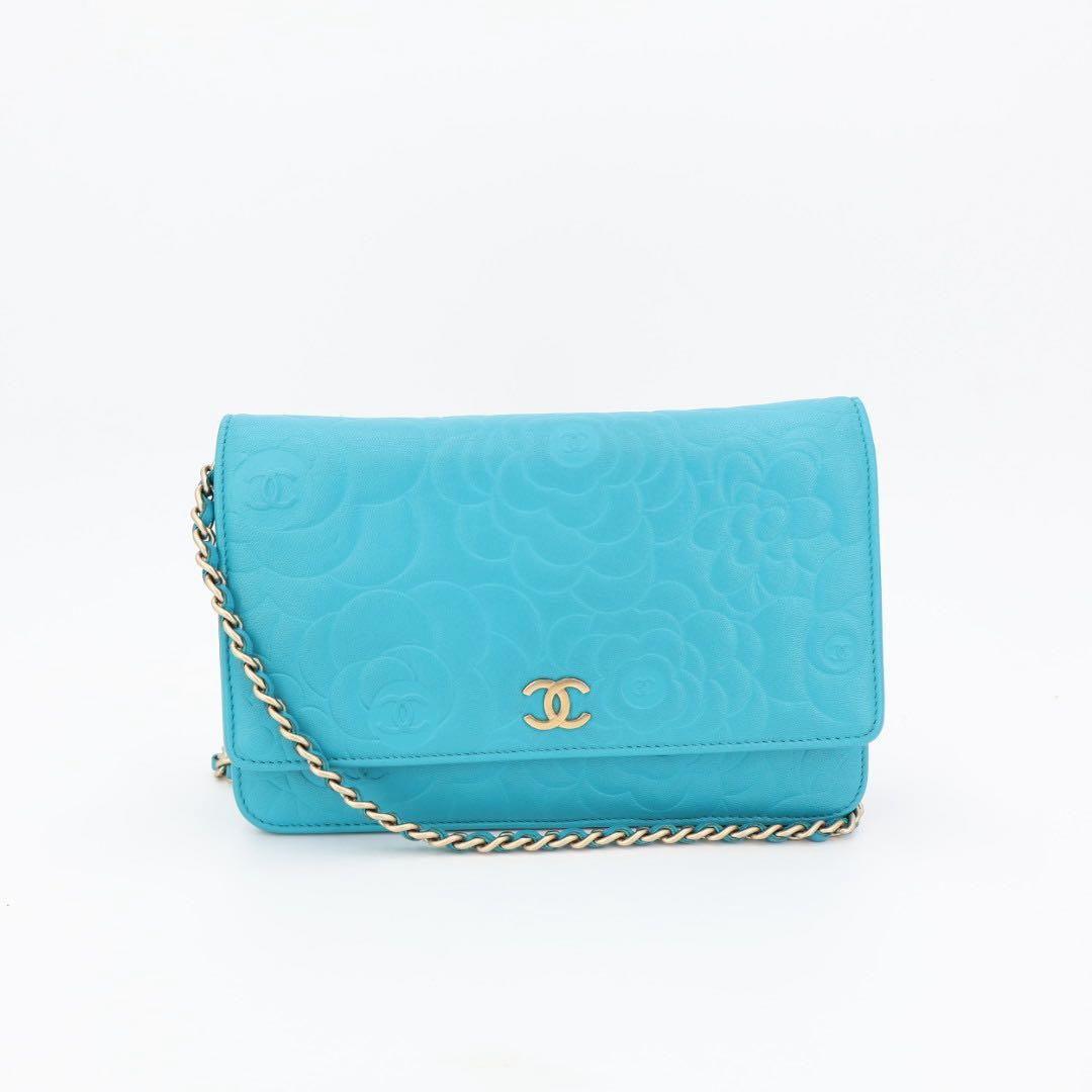シャネル CHANEL カメリア チェーンウォレット ラムスキン チェーン