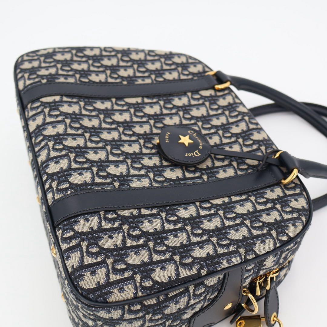 クリスチャンディオール Christian Dior ヴァイブ オブリーク キャンバス×レザー 2WAYハンドバッグ 美品