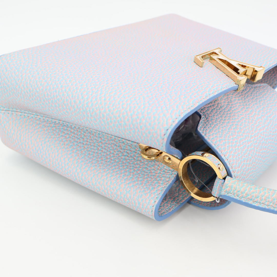 ルイヴィトン LOUIS VUITTON カプシーヌBB ハンドバッグ　ブルー ピンク レディース 美品
