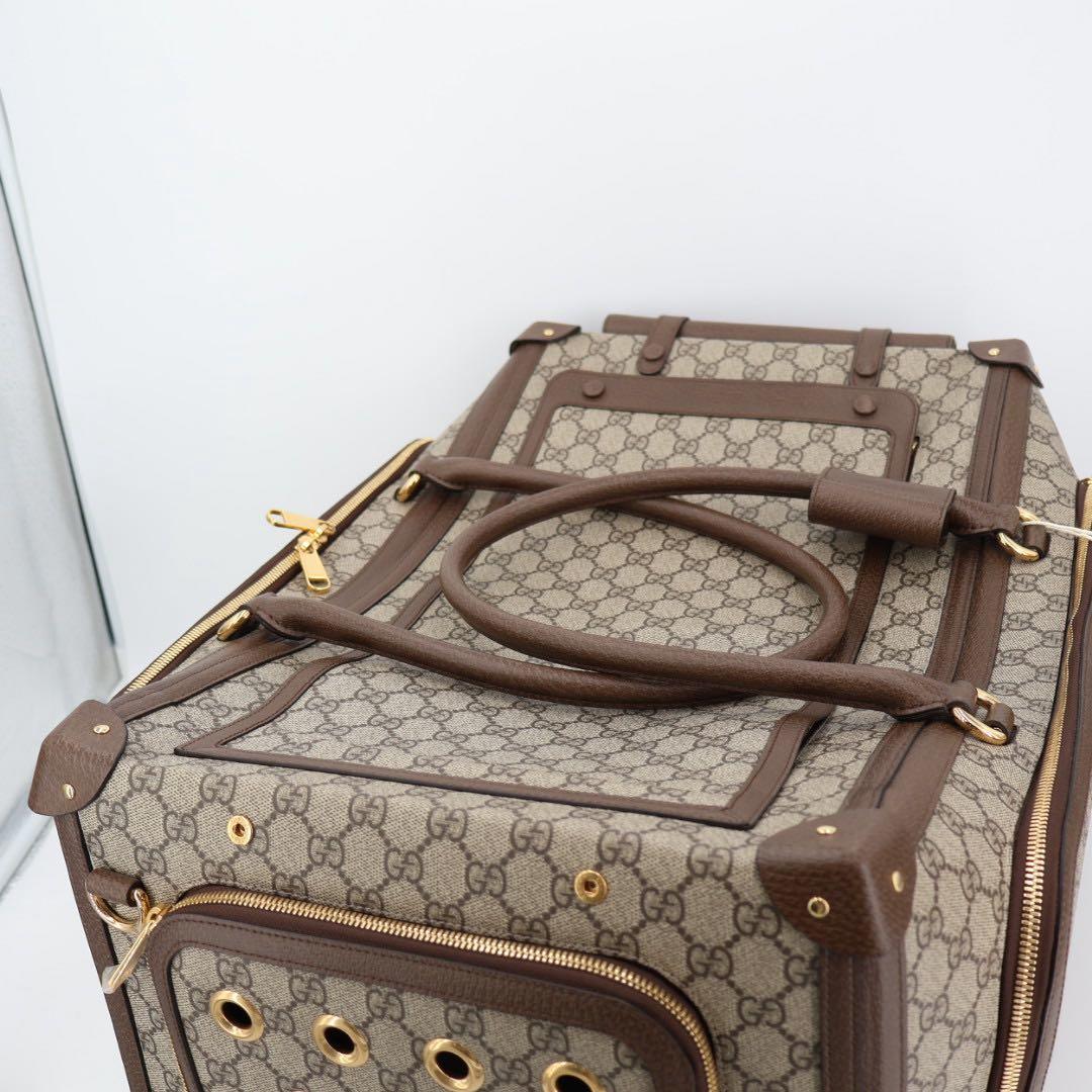 グッチ GUCCI ウェブ ストライプ付き GG スモール ペット キャリー