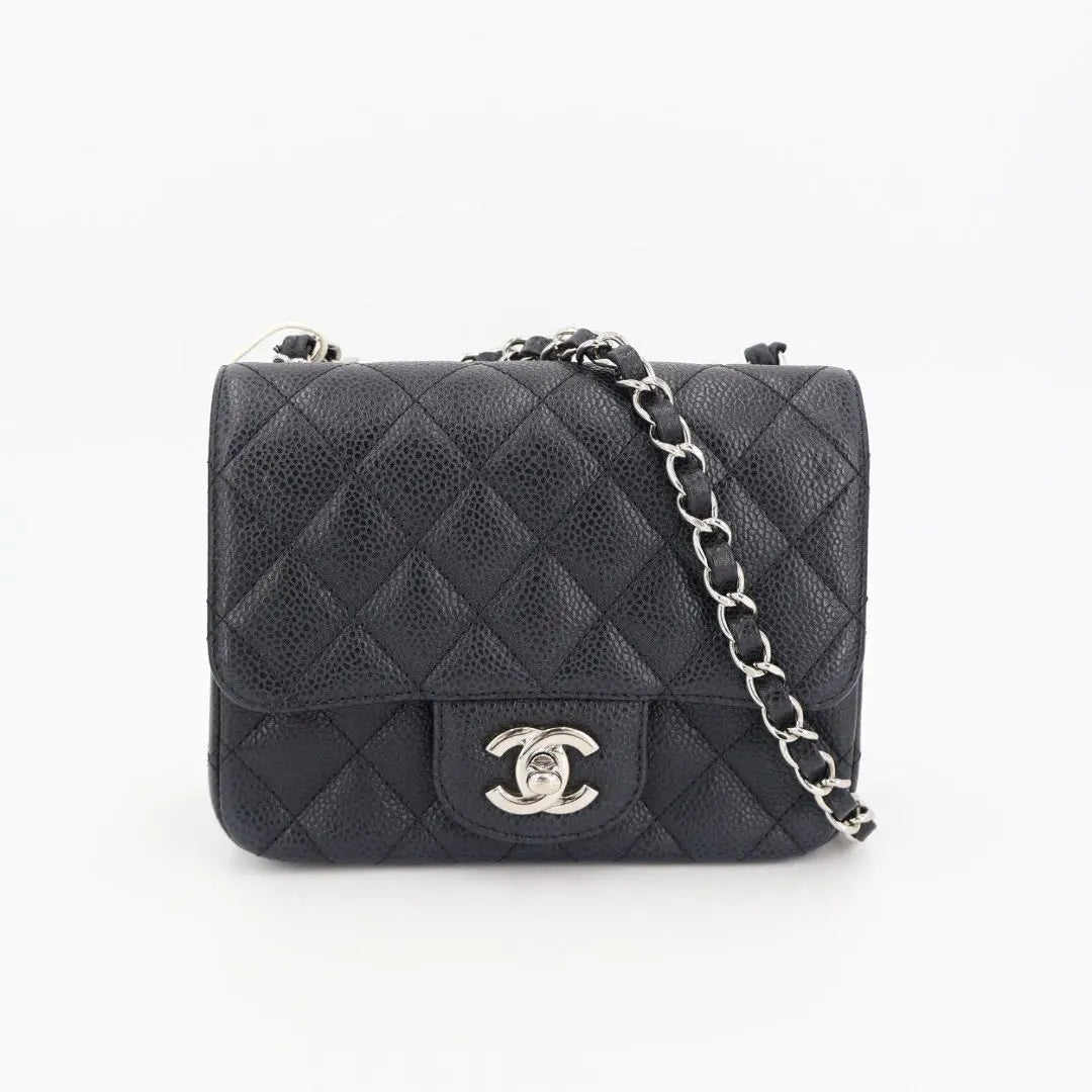 シャネル CHANEL ミニマトラッセ キャビアスキン シングルフラップ シングルチェーンバッグ