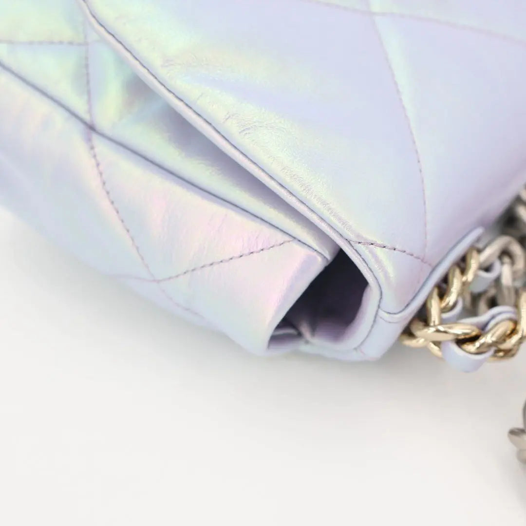 シャネル CHANEL シャネル19 カーフ 2WAYショルダーバッグ オーロラ シルバー金具 ICチップあり B07690