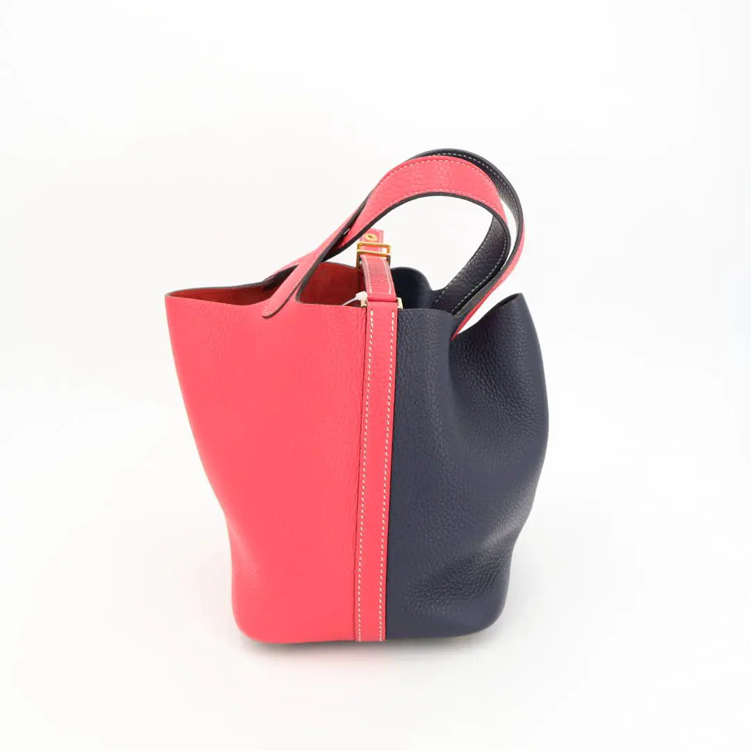 エルメス HERMES ピコタンロック　カザック18/PM　ローズエクストリーム/　ブルーニュイ　トリヨンクレマンス　ゴールド金具
