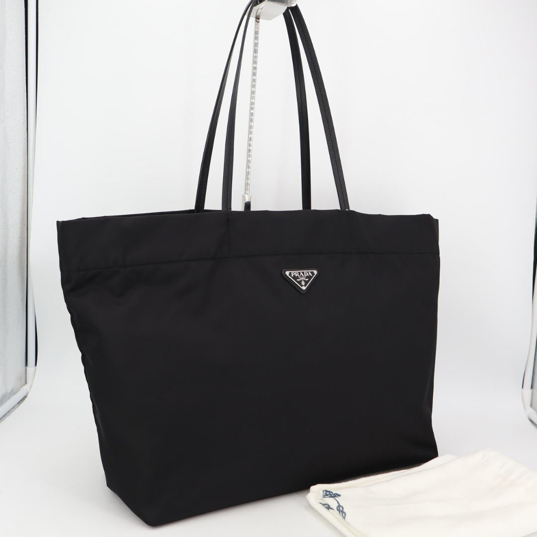 プラダ PRADA トートバッグ 1BG107 ブラック ナイロン レザー