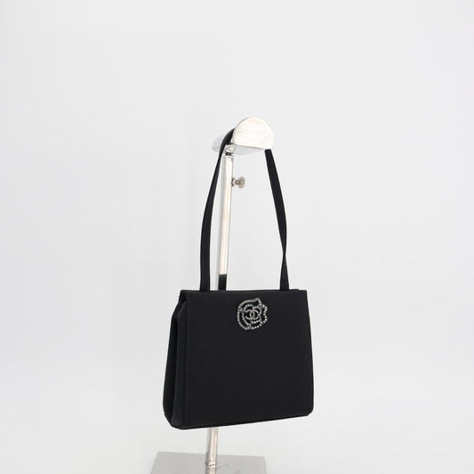 シャネル CHANEL カメリアハンドバッグ 

ブラック サテン レディース ハンドバッグ