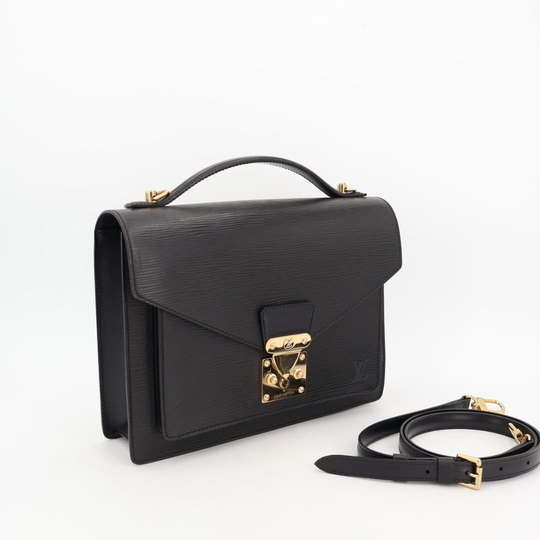 ルイヴィトン LOUIS VUITTON エピ モンソー ハンドバッグ ショルダーバッグ 2WAY M52122 ノワール ブラック レザー レディース
